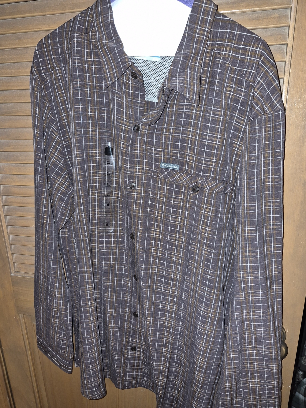 Columbia Men's Brown Plaid Long-Sleeve Shirt